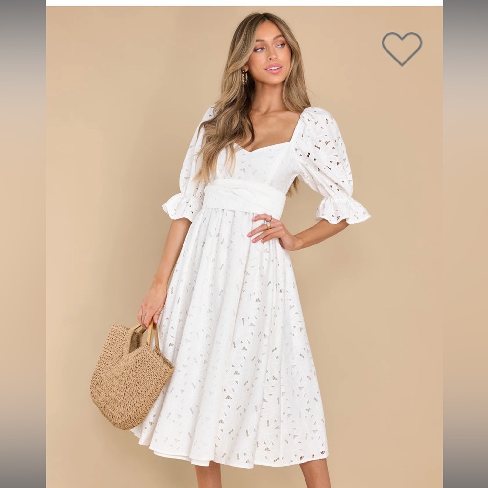 Red Dress | Ivory Eyelet Dress | NWT